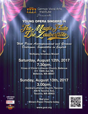 Concert poster of GVAI's Magic Flute production 2017